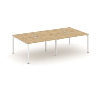 Стайл Проджект SN-4P.DRS-053 (Тиквуд светлый/Белый металл) Рабочая станция двухсторонняя