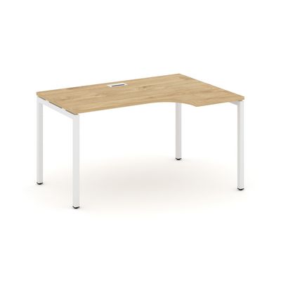 Style Project SN-4P.SPA-021R (Тиквуд светлый/Белый металл) Стол рабочий эргономичный