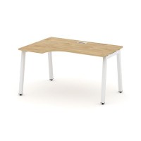 Style Project SN-5A.SPA-001L (Тиквуд светлый/Белый металл) Стол рабочий эргономичный