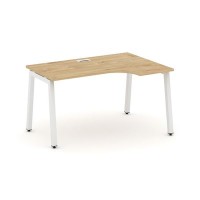 Style Project SN-5A.SPA-001R (Тиквуд светлый/Белый металл) Стол рабочий эргономичный