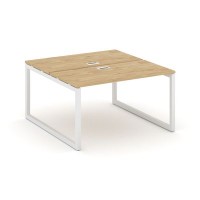 Style Project SN-5O.DRS-023 (Тиквуд светлый/Белый металл) Рабочая станция двухсторонняя