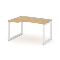 Style Project SN-5O.SPA-001L (Тиквуд светлый/Белый металл) Стол рабочий эргономичный