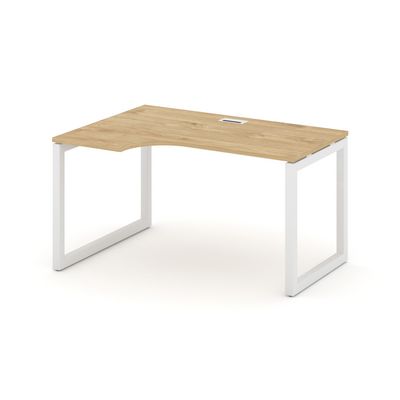 Style Project SN-5O.SPA-001L (Тиквуд светлый/Белый металл) Стол рабочий эргономичный