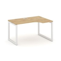 Style Project SN-5O.SPA-002R (Тиквуд светлый/Белый металл) Стол рабочий эргономичный