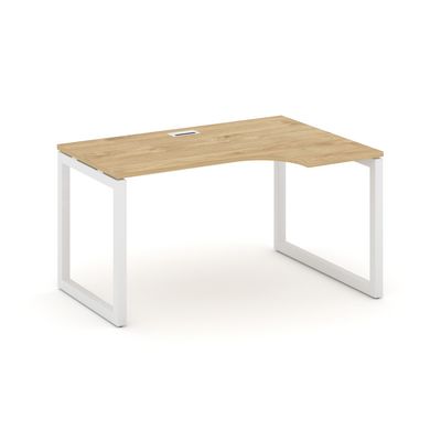 Style Project SN-5O.SPA-022R (Тиквуд светлый/Белый металл) Стол рабочий эргономичный