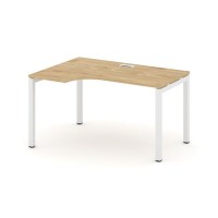 Style Project SN-5P.SPA-001L (Тиквуд светлый/Белый металл) Стол рабочий эргономичный