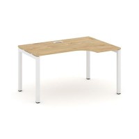 Style Project SN-5P.SPA-022R (Тиквуд светлый/Белый металл) Стол рабочий эргономичный