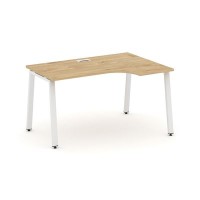 Style Project SN-6A.SPA-001R (Тиквуд светлый/Белый металл) Стол рабочий эргономичный