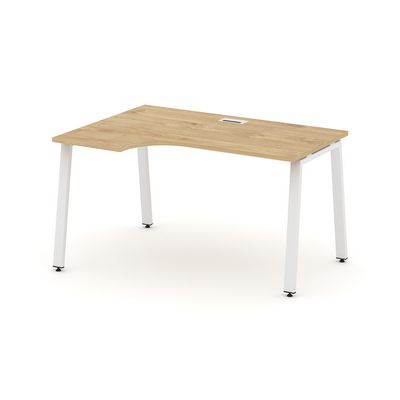 Style Project SN-6A.SPA-002L (Тиквуд светлый/Белый металл) Стол рабочий эргономичный