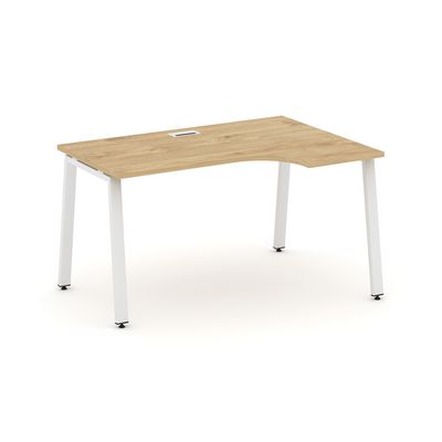 Style Project SN-6A.SPA-002R (Тиквуд светлый/Белый металл) Стол рабочий эргономичный