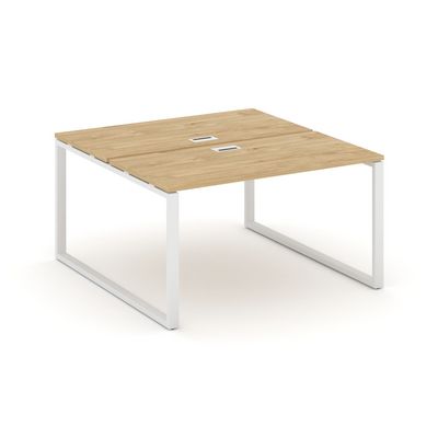 Style Project SN-6O.DRS-002 (Тиквуд светлый/Белый металл) Рабочая станция двухсторонняя