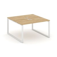 Style Project SN-6O.DRS-014 (Тиквуд светлый/Белый металл) Рабочая станция двухсторонняя