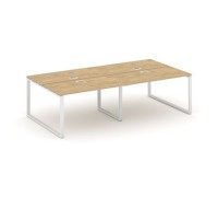 Стайл Проджект SN-6O.DRS-053 (Тиквуд светлый/Белый металл) Рабочая станция двухсторонняя