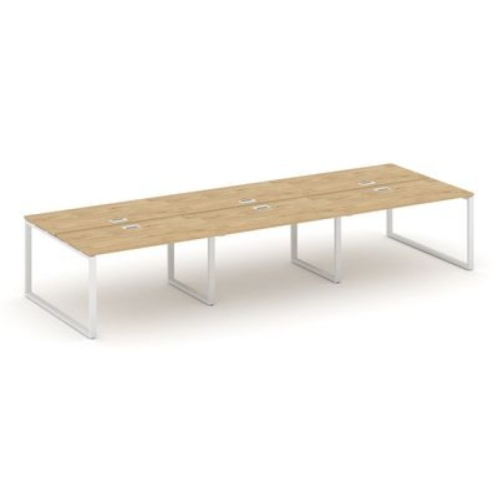 Стайл Проджект SN-6O.DRS-062 (Тиквуд светлый/Белый металл) Рабочая станция двухсторонняя
