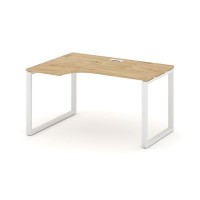 Style Project SN-6O.SPA-012L (Тиквуд светлый/Белый металл) Стол рабочий эргономичный