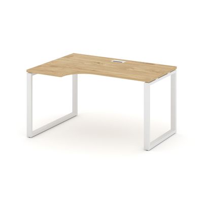 Style Project SN-6O.SPA-012L (Тиквуд светлый/Белый металл) Стол рабочий эргономичный