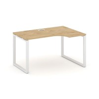 Style Project SN-6O.SPA-022R (Тиквуд светлый/Белый металл) Стол рабочий эргономичный