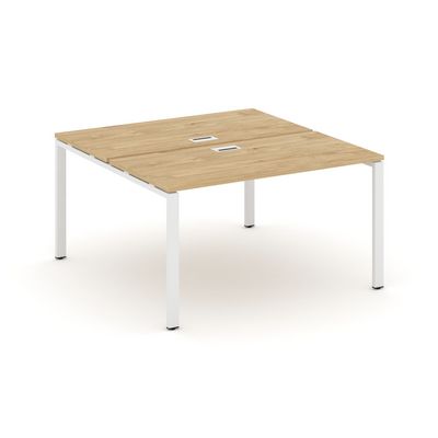 Style Project SN-6P.DRS-003 (Тиквуд светлый/Белый металл) Рабочая станция двухсторонняя