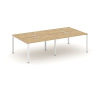 Стайл Проджект SN-6P.DRS-034 (Тиквуд светлый/Белый металл) Рабочая станция двухсторонняя