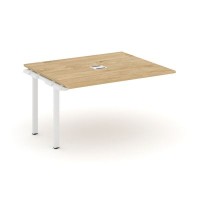 Style Project SN-6P.NSPRG-033 (Тиквуд светлый/Белый металл) Проходной наборный элемент переговорного стола