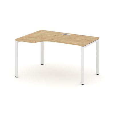 Style Project SN-6P.SPA-001L (Тиквуд светлый/Белый металл) Стол рабочий эргономичный