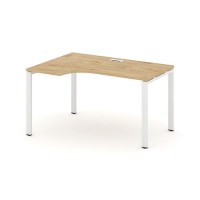 Style Project SN-6P.SPA-002L (Тиквуд светлый/Белый металл) Стол рабочий эргономичный