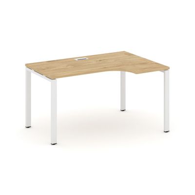 Style Project SN-6P.SPA-002R (Тиквуд светлый/Белый металл) Стол рабочий эргономичный