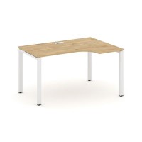 Style Project SN-6P.SPA-012R (Тиквуд светлый/Белый металл) Стол рабочий эргономичный