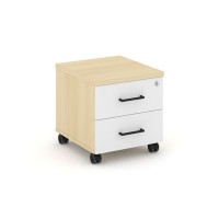 Style Project SN.TM-001 (Акация лорка/Белый) Тумба мобильная 2 ящика. Стандартные колеса