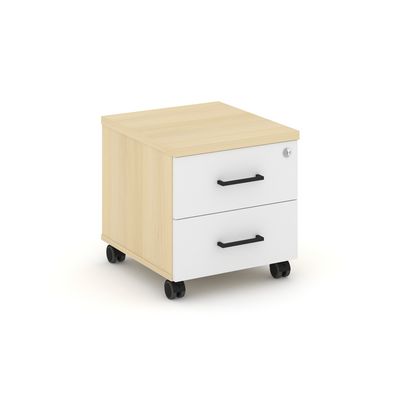 Style Project SN.TM-001 (Акация лорка/Белый) Тумба мобильная 2 ящика. Стандартные колеса
