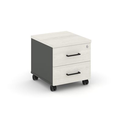 Style Project SN.TMU-001 (Антрацит/Дуб наварра) Тумба мобильная 2 ящика. Усиленные колеса