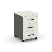 Style Project SN.TM-002 (Антрацит/Дуб наварра) Тумба мобильная 3 ящика. Стандартные колеса