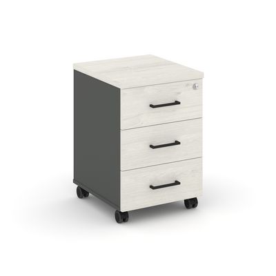 Style Project SN.TM-002 (Антрацит/Дуб наварра) Тумба мобильная 3 ящика. Стандартные колеса