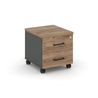 Style Project SN.TM-001 (Антрацит/Дуб табак) Тумба мобильная 2 ящика. Стандартные колеса