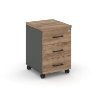 Style Project SN.TM-002 (Антрацит/Дуб табак) Тумба мобильная 3 ящика. Стандартные колеса