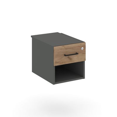 Style Project SN.TP-043 (Антрацит/Дуб табак) Тумба с одной открытой нишей и одним ящиком