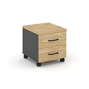 Стайл Проджект SN.TM-001 (Антрацит/Тиквуд светлый) Тумба мобильная 2 ящика. Стандартные колеса