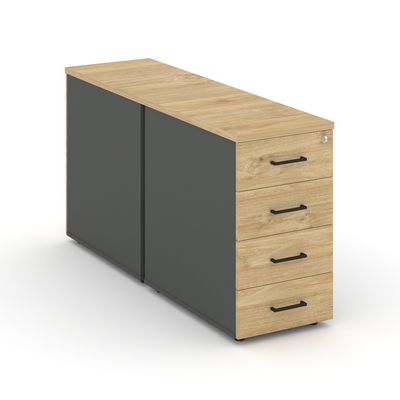 Style Project SN.TOP-011 (Антрацит/Тиквуд светлый) Тумба опорная/приставная