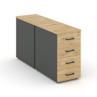 Style Project SN.TOP-012 (Антрацит/Тиквуд светлый) Тумба опорная/приставная