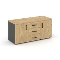 Style Project SN.TS-002 (Антрацит/Тиквуд светлый) Тумба для оргтехники/сервисная