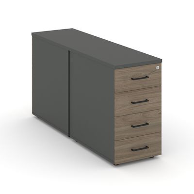 Стайл Проджект SN.TOP-013 (Антрацит/Вяз благородный) Тумба опорная/приставная