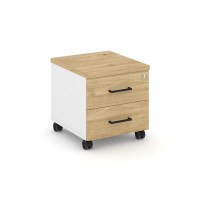 Style Project SN.TM-001 (Белый/Тиквуд светлый) Тумба мобильная 2 ящика. Стандартные колеса