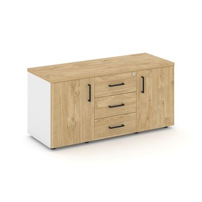 Style Project SN.TS-002 (Белый/Тиквуд светлый) Тумба для оргтехники/сервисная