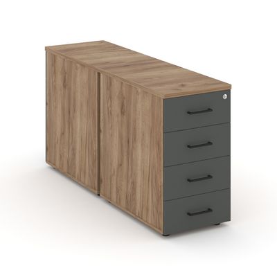 Style Project SN.TOP-011 (Дуб табак/Антрацит) Тумба опорная/приставная