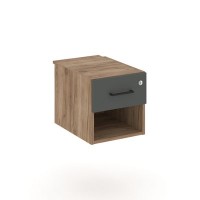 Style Project SN.TP-043 (Дуб табак/Антрацит) Тумба с одной открытой нишей и одним ящиком
