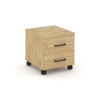 Style Project SN.TM-001 (Тиквуд светлый) Тумба мобильная 2 ящика. Стандартные колеса