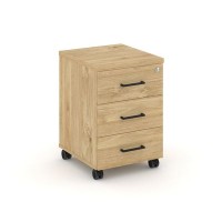 Style Project SN.TM-002 (Тиквуд светлый) Тумба мобильная 3 ящика. Стандартные колеса