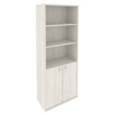 Style Л.СТ-1.1 (Дуб наварра) Шкаф высокий широкий (2 низкие двери ЛДСП)