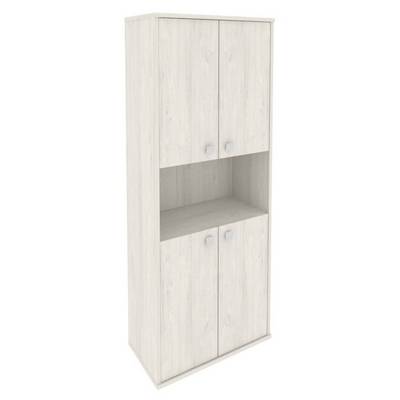 Style Л.СТ-1.5 (Дуб наварра) Шкаф высокий широкий (4 низкие двери ЛДСП)