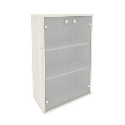 Style Л.СТ-2.4 (Дуб наварра) Шкаф средний широкий (2 средние двери стекло)